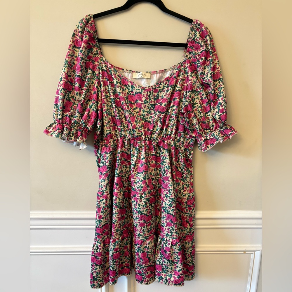 Floral Puff Sleeve Dress by A Beautiful Soul